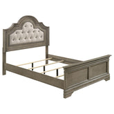 Coaster Manchester Bed with Upholstered Arched Headboard Beige and Wheat Model 222891KE